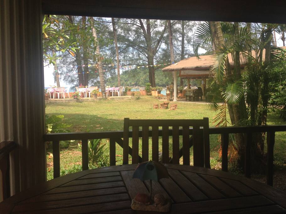Bungalow 104 Blick von der privaten Terasse
