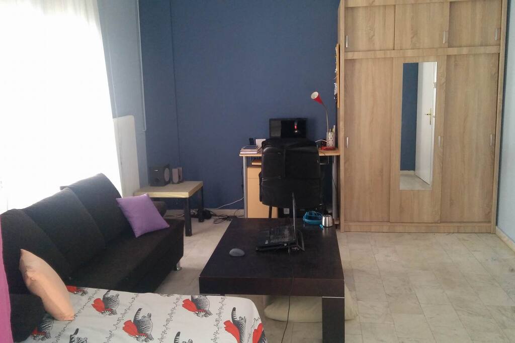 Living room with double couch-bed
