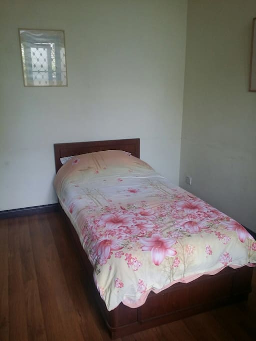 Spacious room with single bed