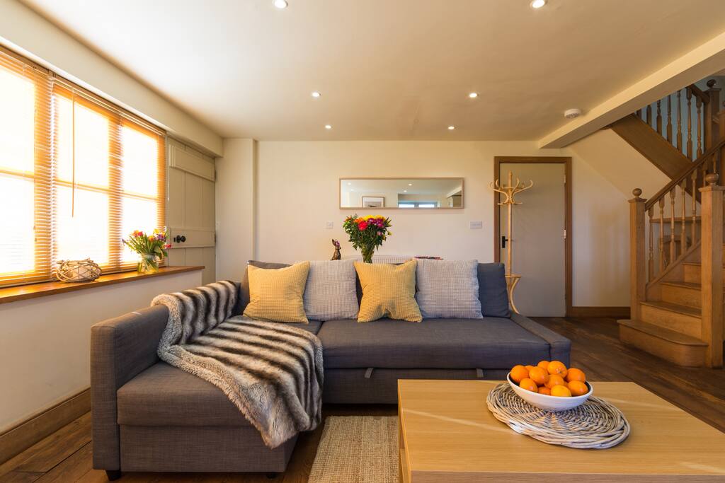 Double sofa bed in the living area