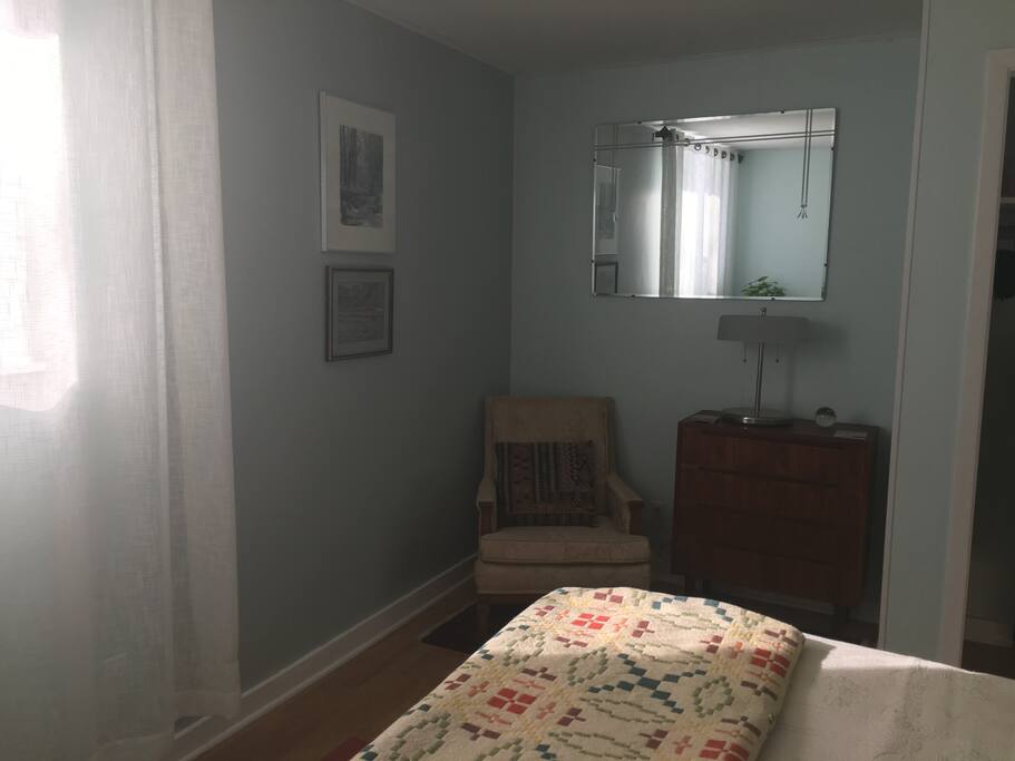 A private little reading nook in the bedroom