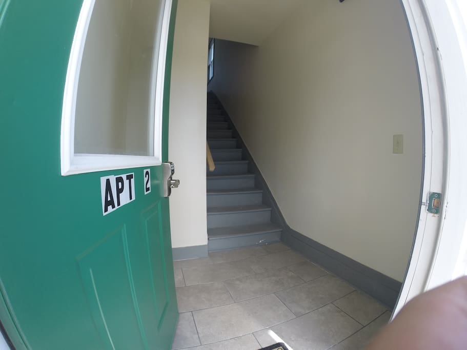Stairs leading up to Apt. 2
