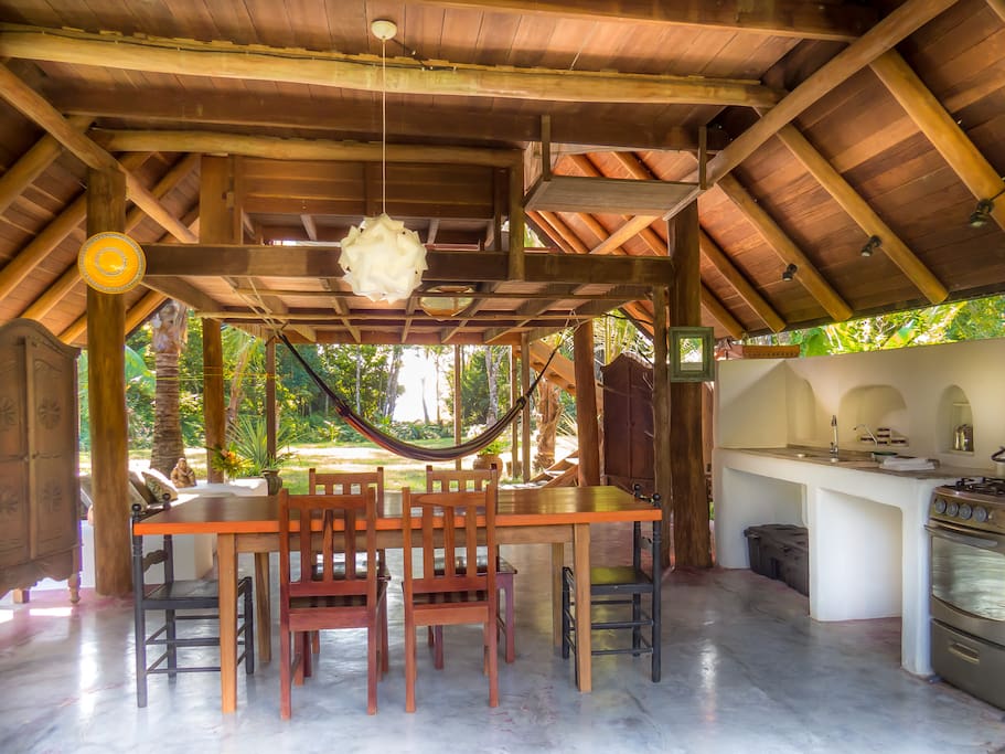 Open floor plan for kitchen, dining area, and living area