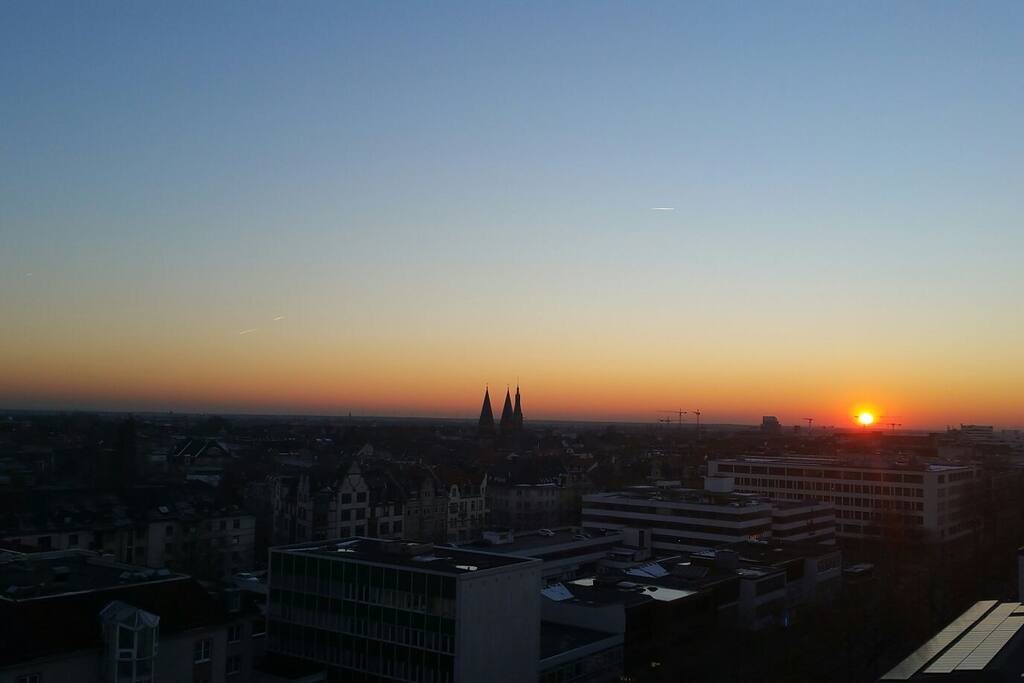 Enjoy the view over the city from the flat
