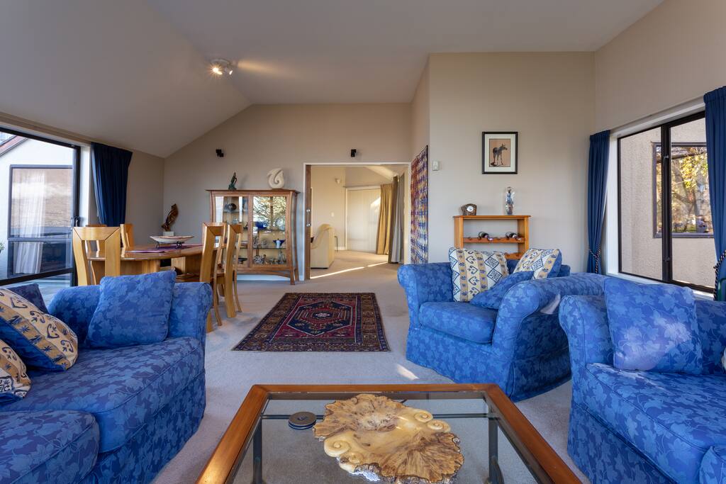 Open living areas are bright and sunny