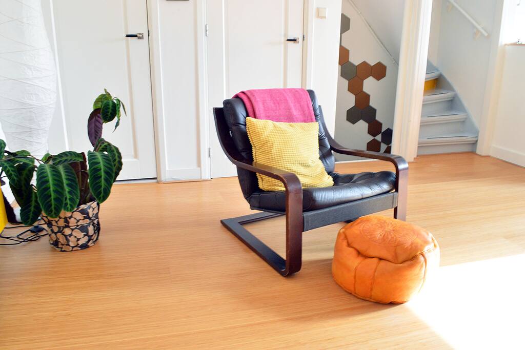 With a comfortable chair