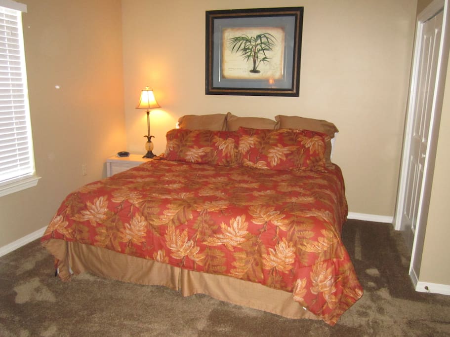King bed with Tommy Bahama bedding