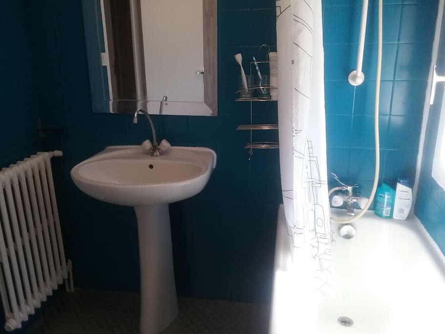 Salle de bain et WC privés. Nous mettons à votre disposition des serviettes de toilettes.