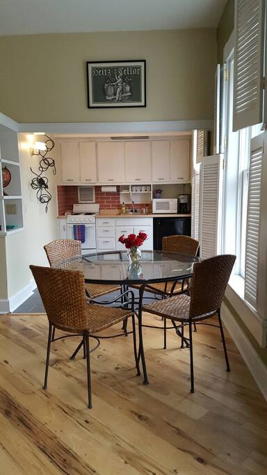 Kitchenette and eating area.