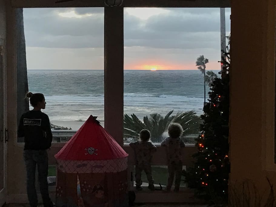 Ocean view from entire first level kitchen, dining, and living room. Ocean views upstairs from master suite/bath, and partial ocean view from 2nd and 3rd bedrooms.