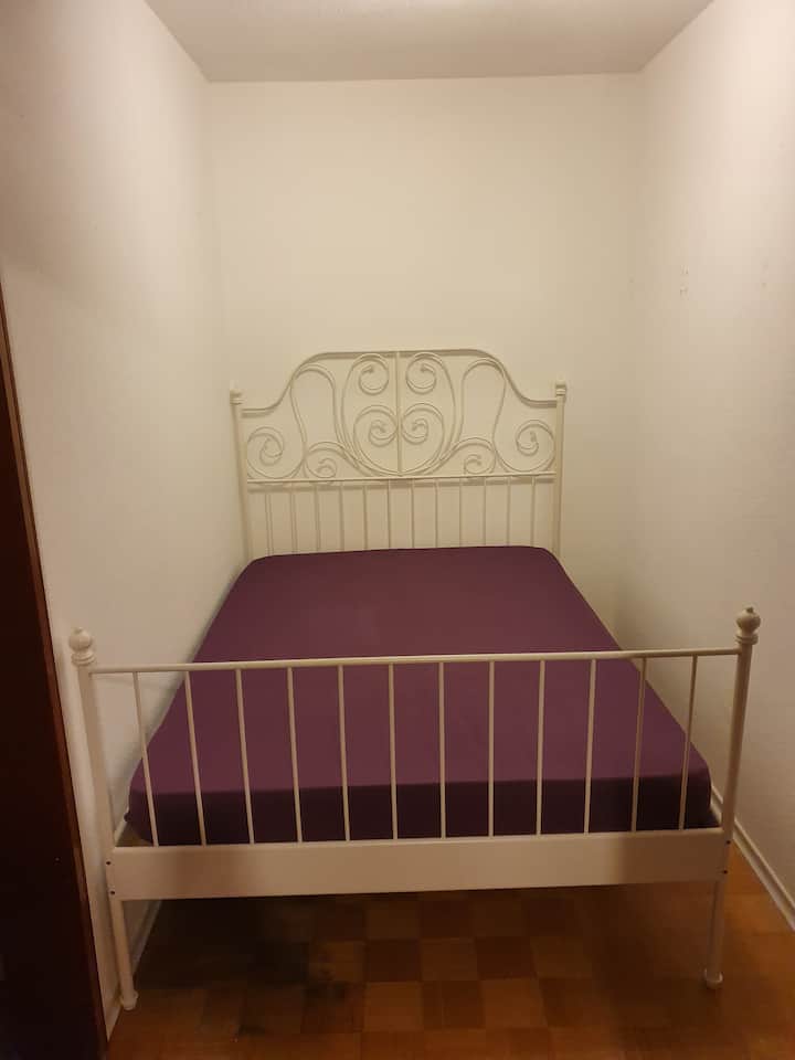 Room with a futon bed.