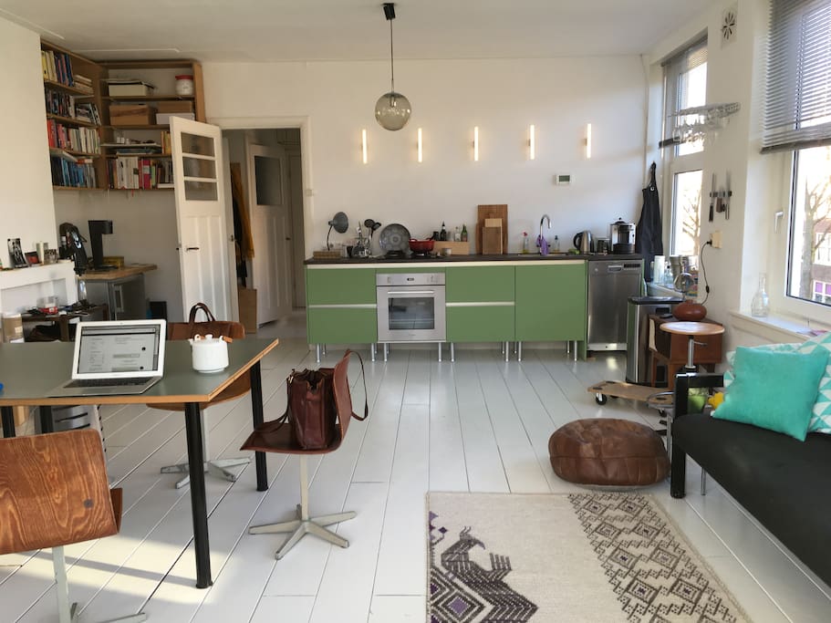 The new kitchen in the living room