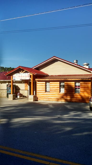 This is the front entrance, out back are grills and a fire pit.