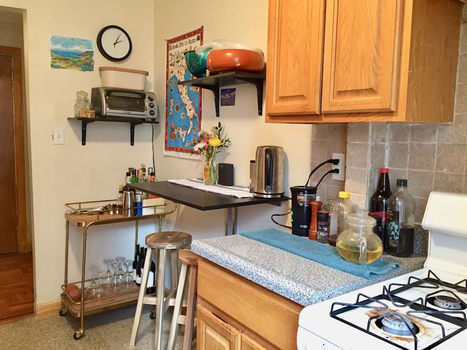 the breakfast nook in the kitchen