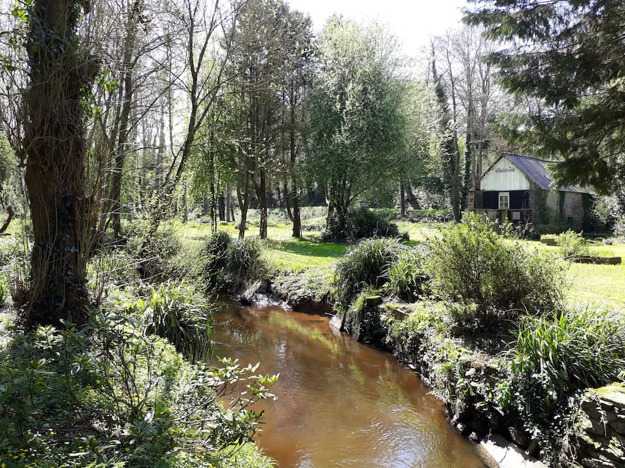 De watermolen ligt op een prachtig landgoed