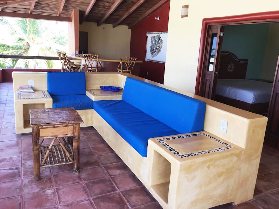 Living space and kitchen