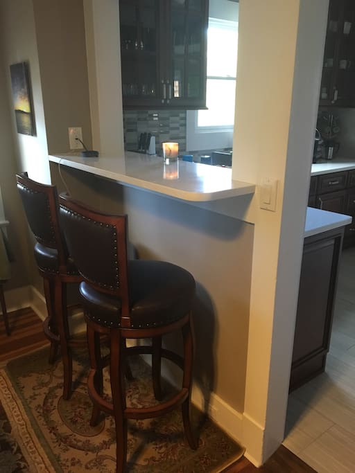 Breakfast nook with charging outlets