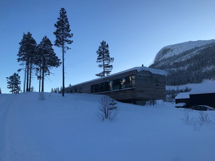 Totten i bakgrunnen
