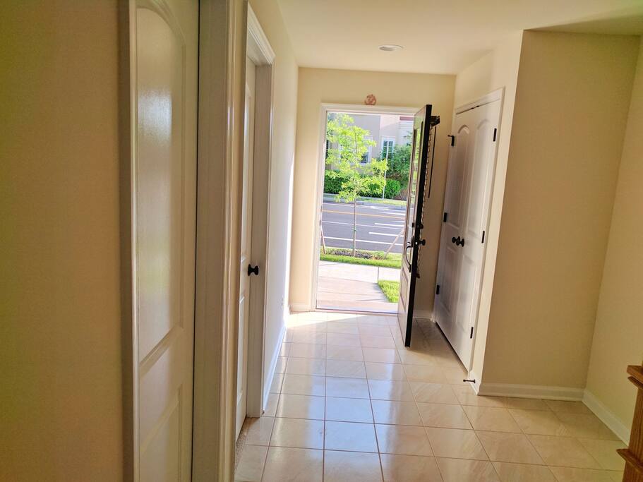 View from inside, main entrance facing road.