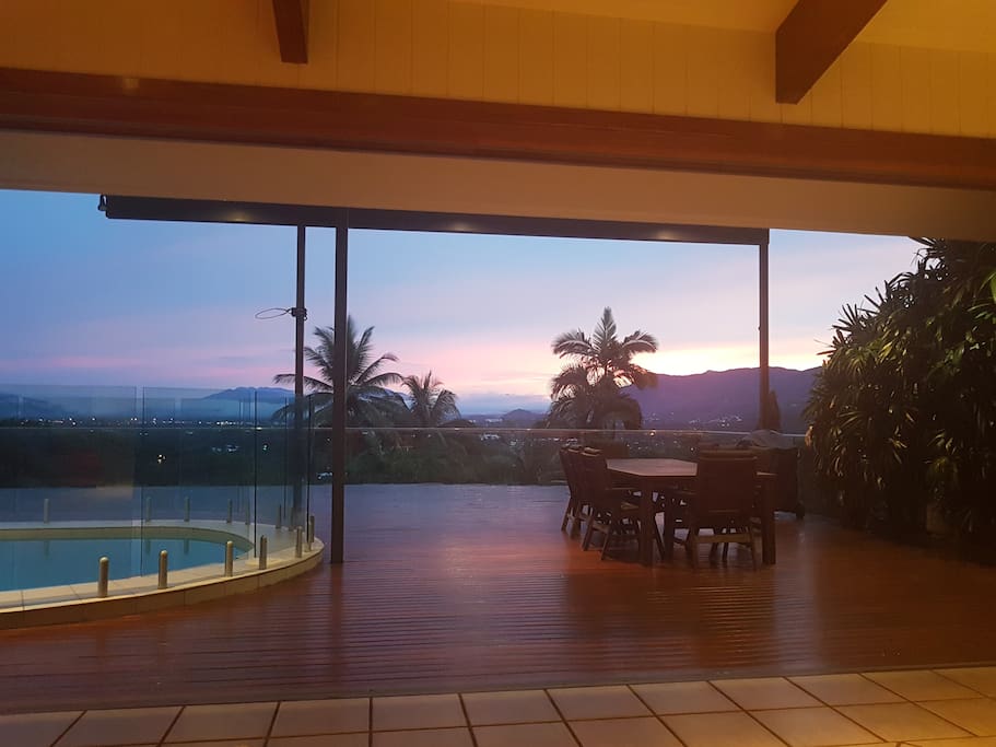 View from lounge room at sunset