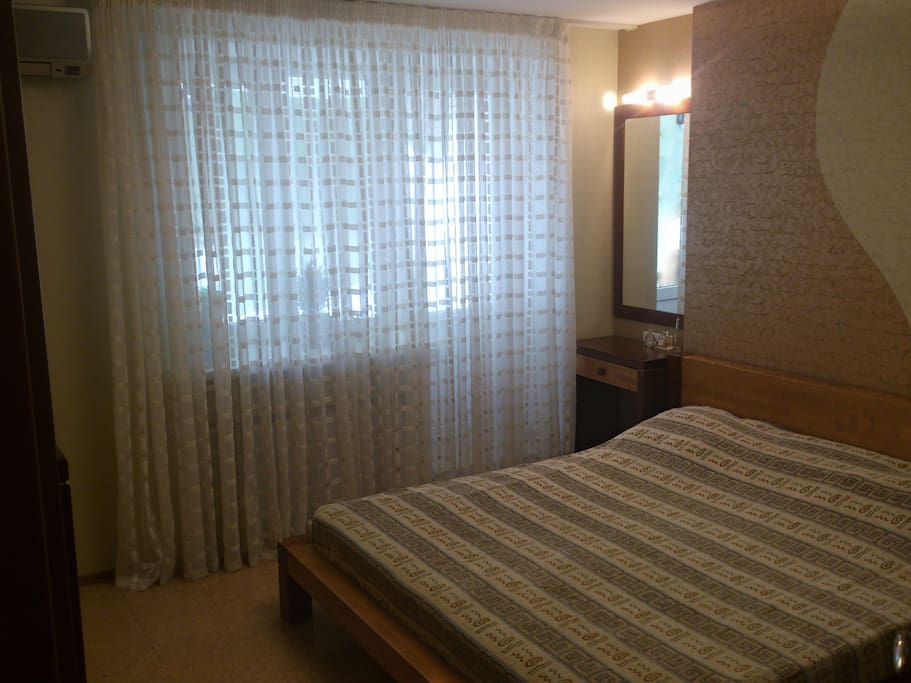 Bedroom with conditioner and very big bed, this bedroom with private dressing room and balcony.
