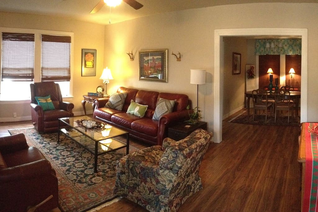 Comfortable seating for relaxing conversation after a day of touring the town.