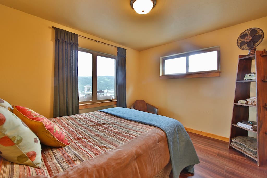 Memory foam bed with southern light exposure will wake you gently.