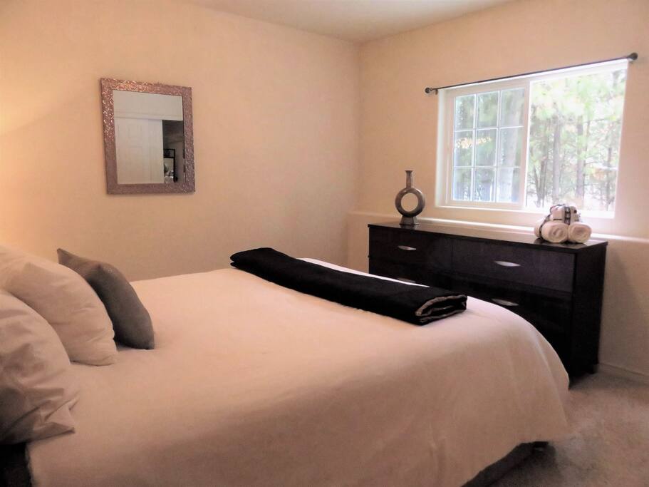 King Size Bed with Amazing Forest Views.
