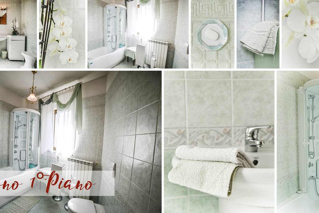 bagno condiviso camera fiori e camera verde