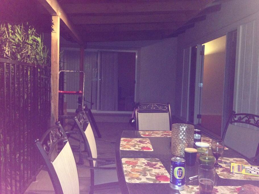 Back patio and and well maintained
swimming pool!
