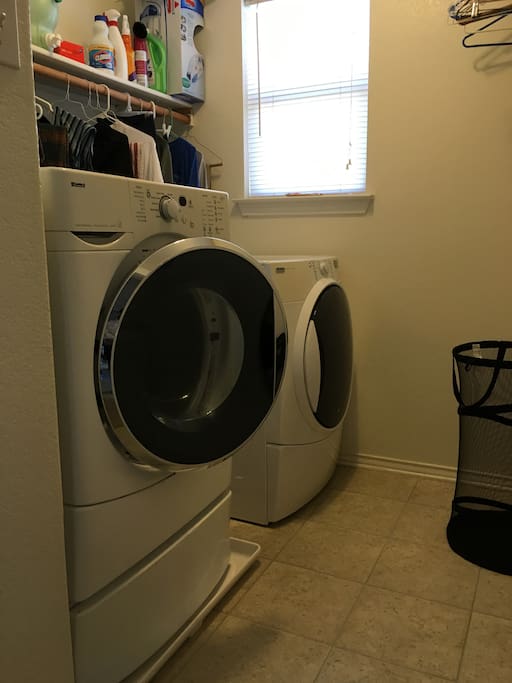 Here is our laundry room, complete with iron and ironing board (not shown).