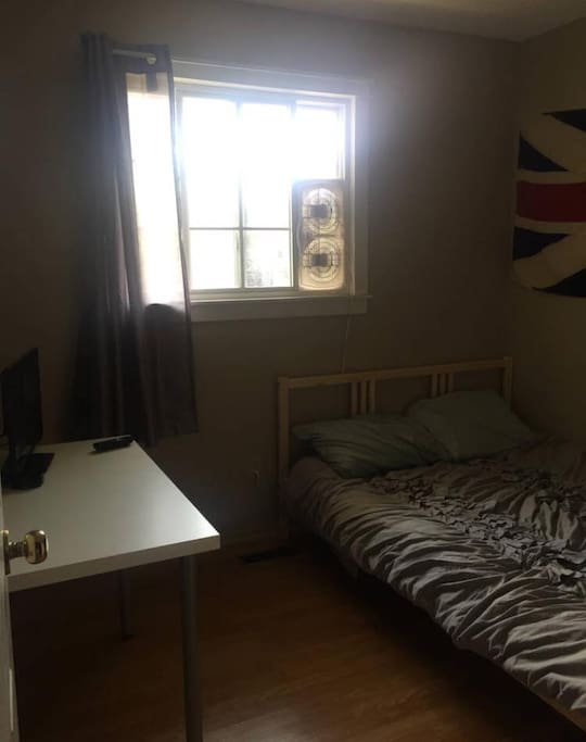 Private Bedroom with TV (Netflix), closet, desk.