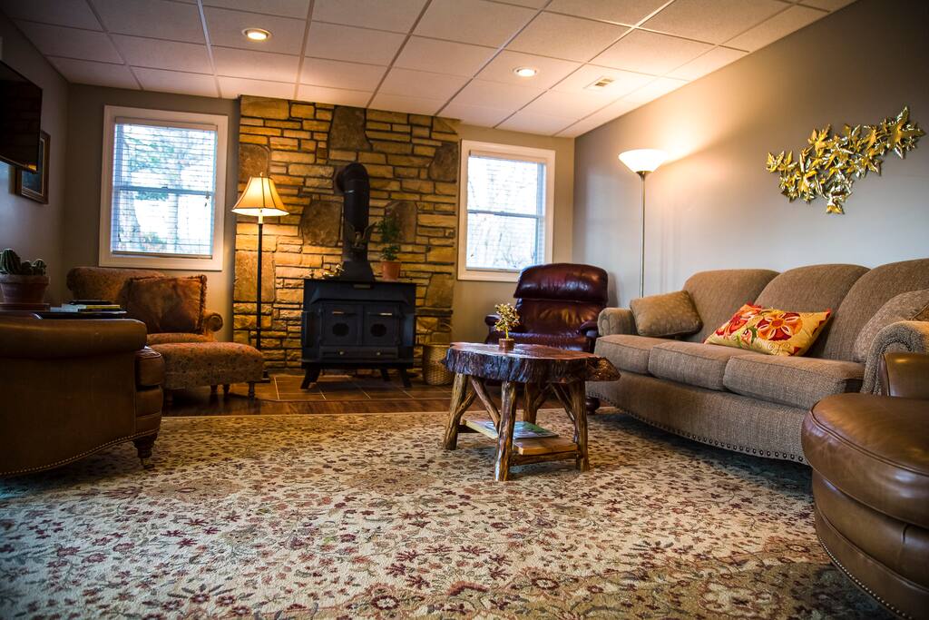 Relax in one of many comfortable seating options in the welcoming living room.