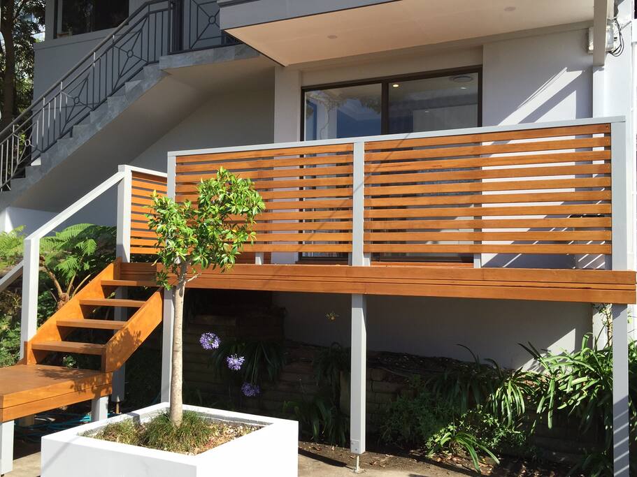 Private deck and entry