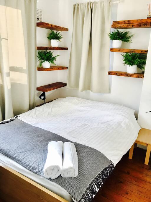 Double bed for two in living room