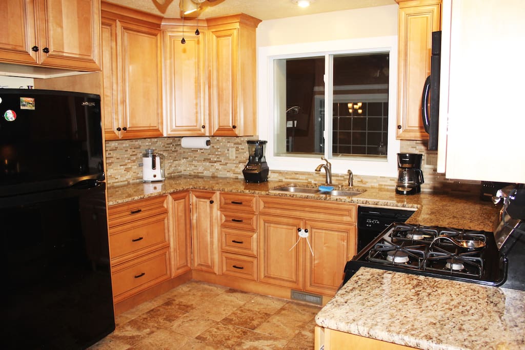 New Granite counters, and custom cabinetry, Gas Range