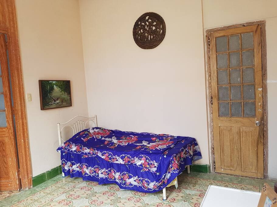 View from the balcony of the room(single bed)