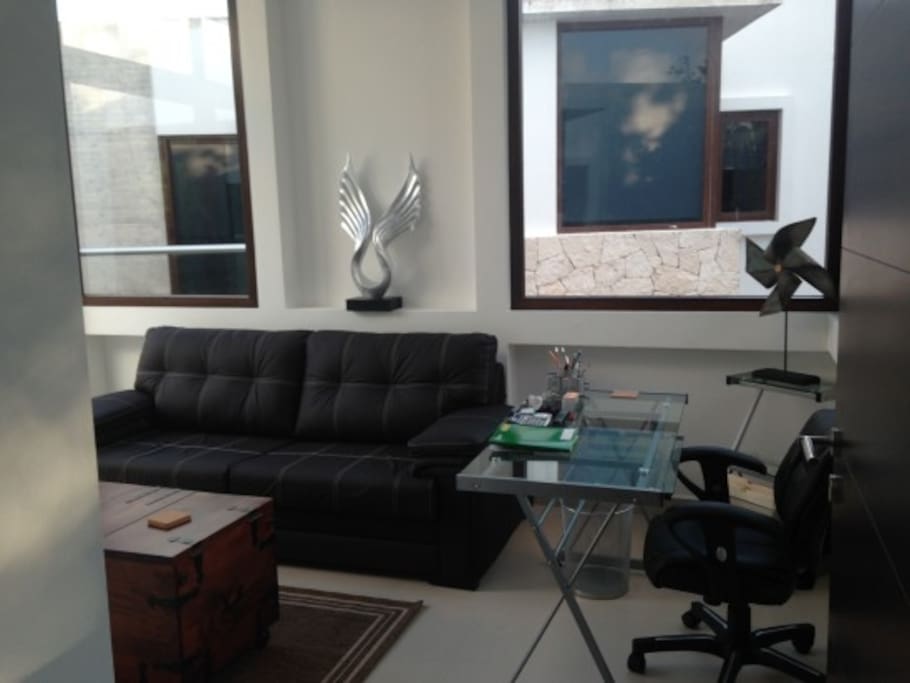 Office with double sofabed, jungle view, and access to 2nd floor sun terrace
