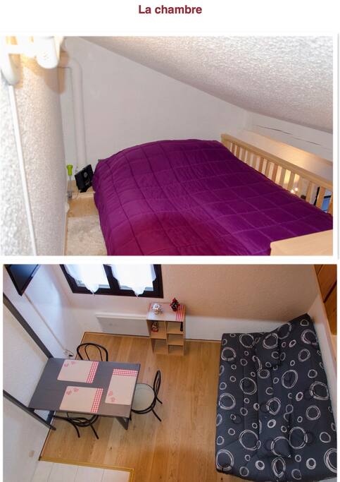 1 canapé en bas et un lit sur la mezzanine
(140x190)
