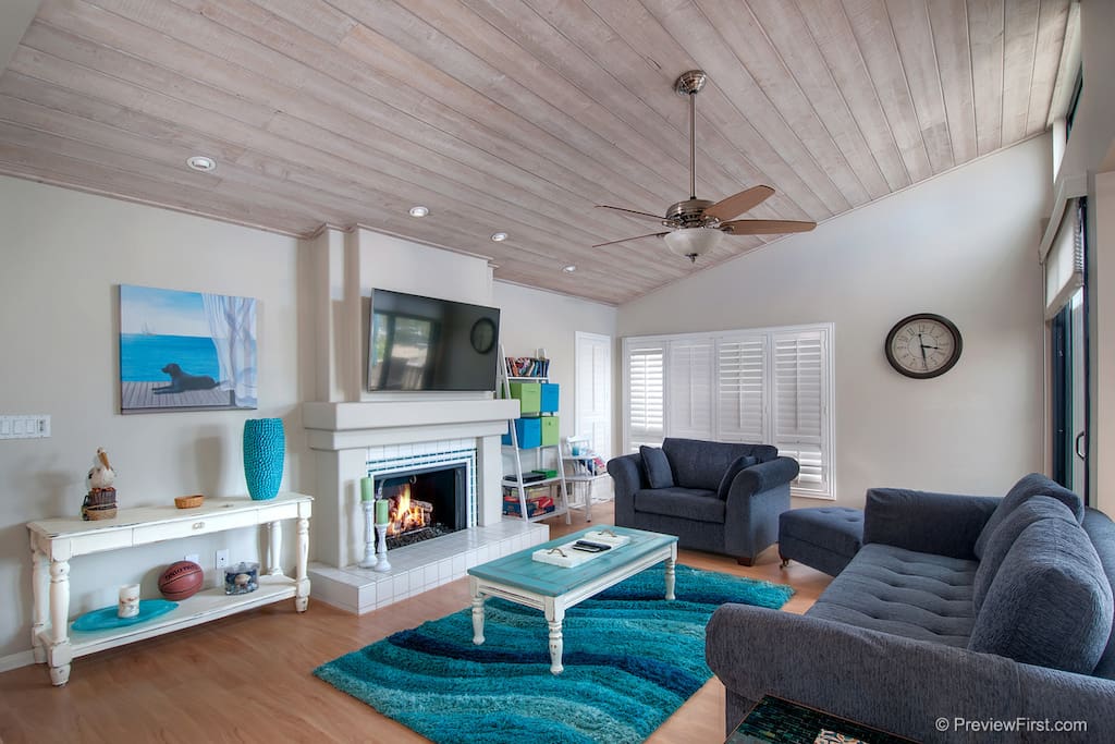 Enjoy the fireplace on chilly San DIego nights!