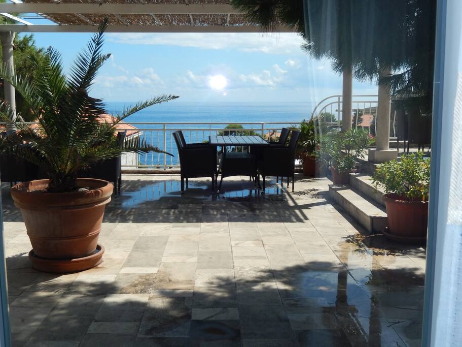 view from doublebedroom/part of huge sea view terrace