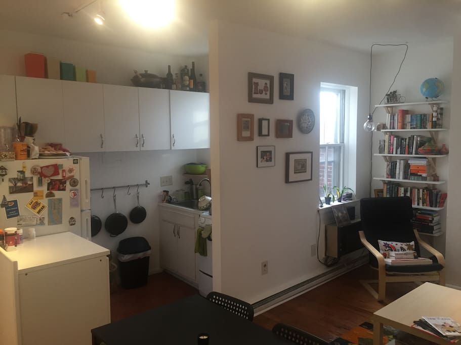 Kitchen, dining and living area