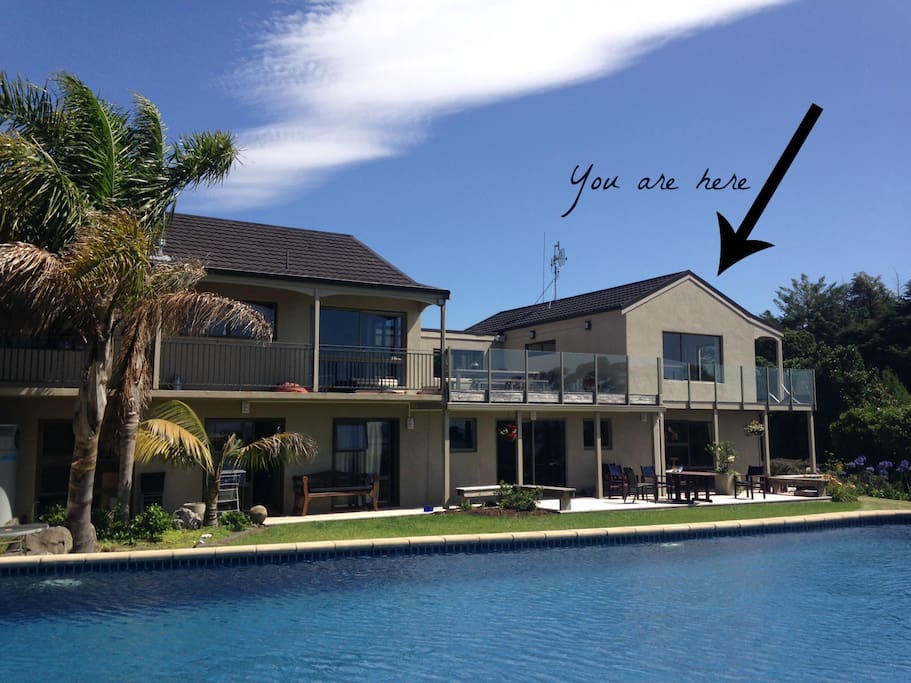 Looking back towards the house & bnb from the pool.