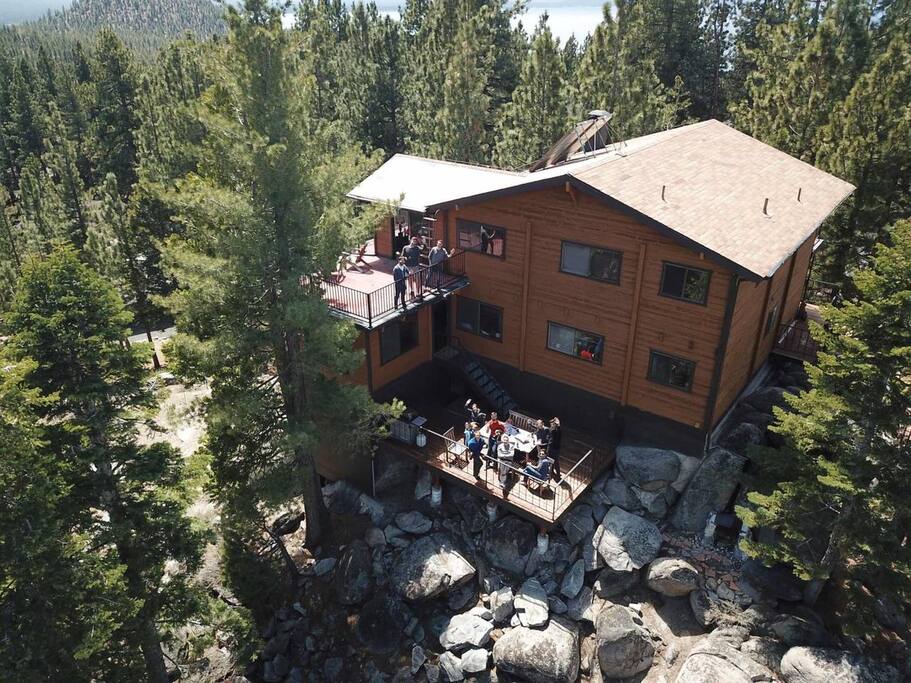 Bird's eye view of the back of the house!