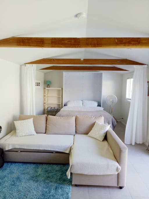 Sofa converts to extra double bed