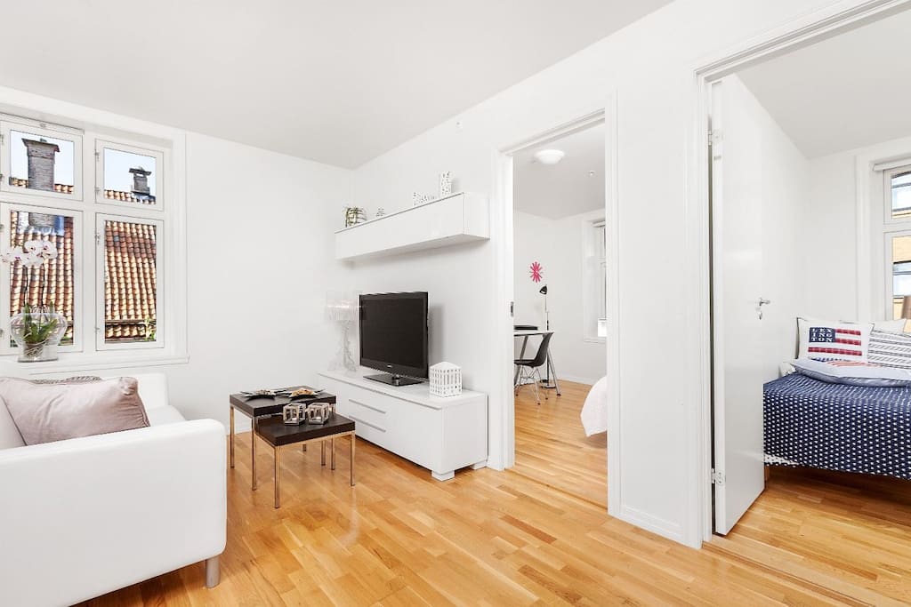 Entrance to the two bedrooms from living room