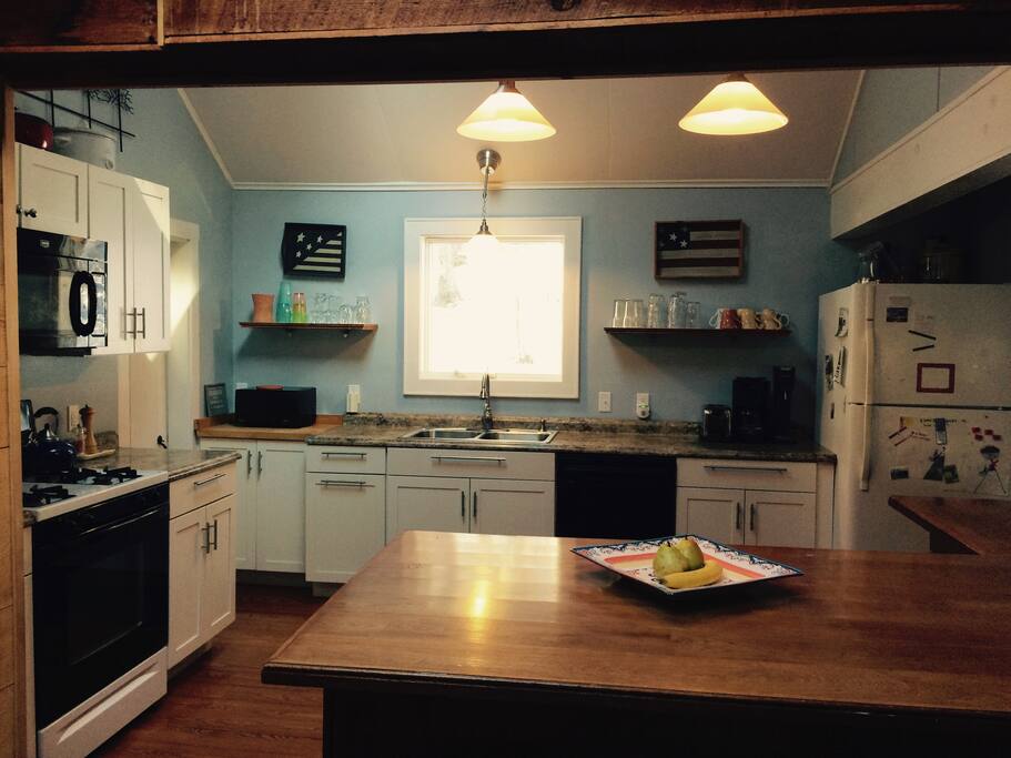 Kitchen with island & seating for 7