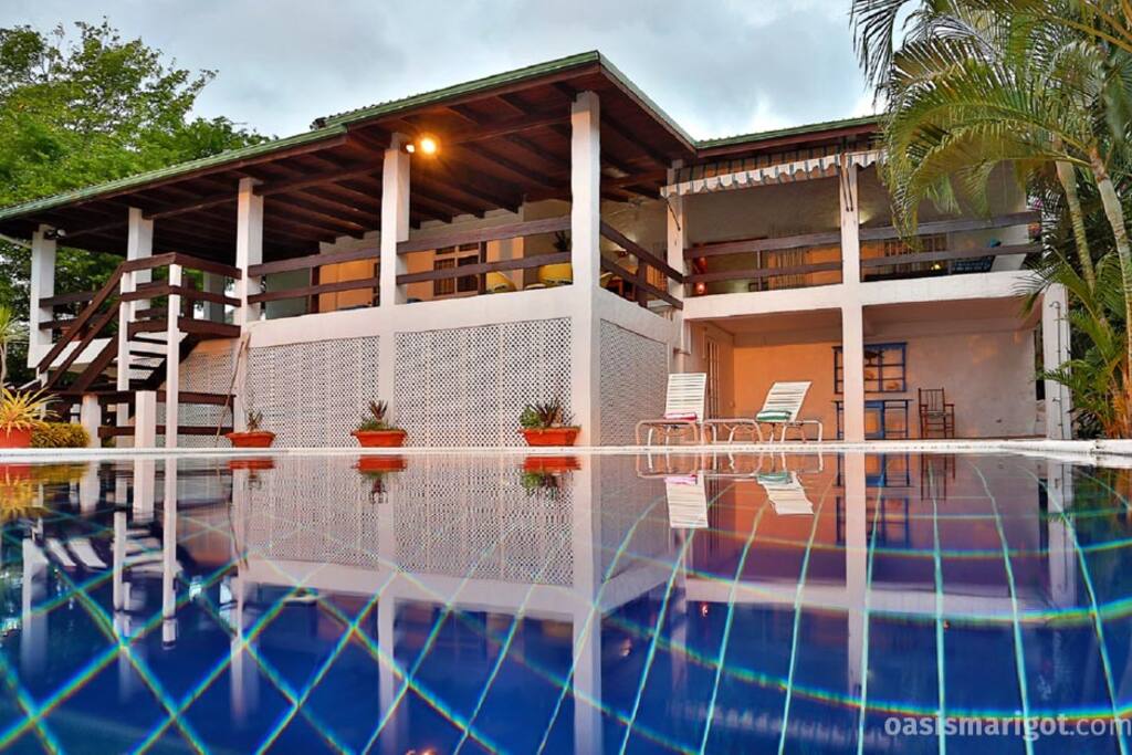 With this private villa behind you...