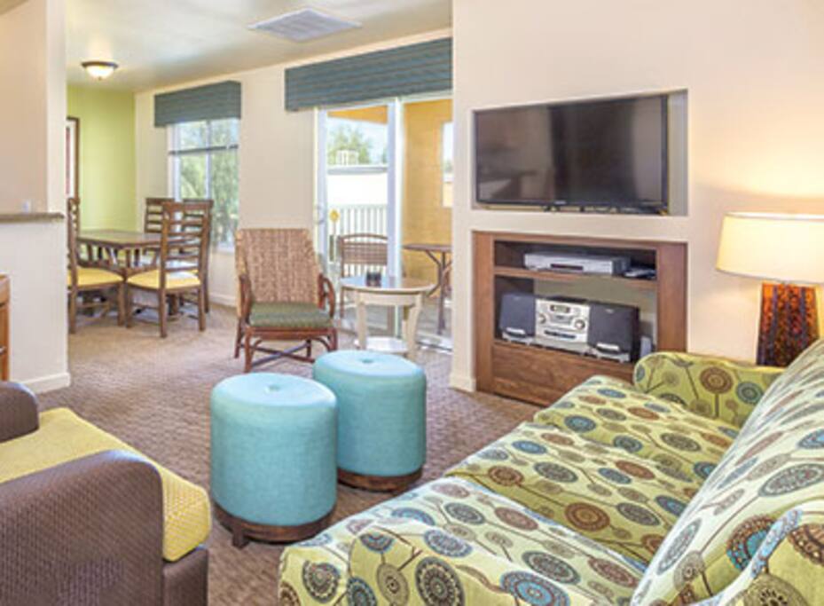 Living area with pull out bed