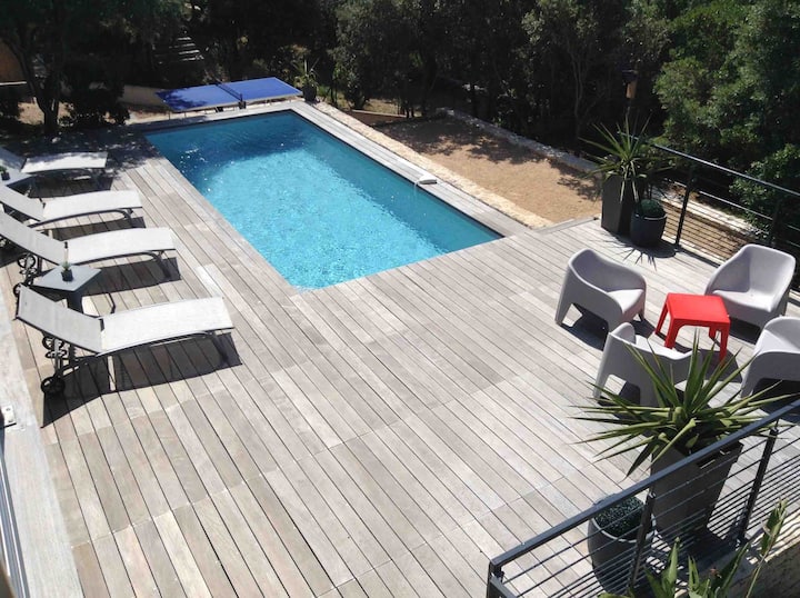 Quiet villa with Bonifacio pool 75m2